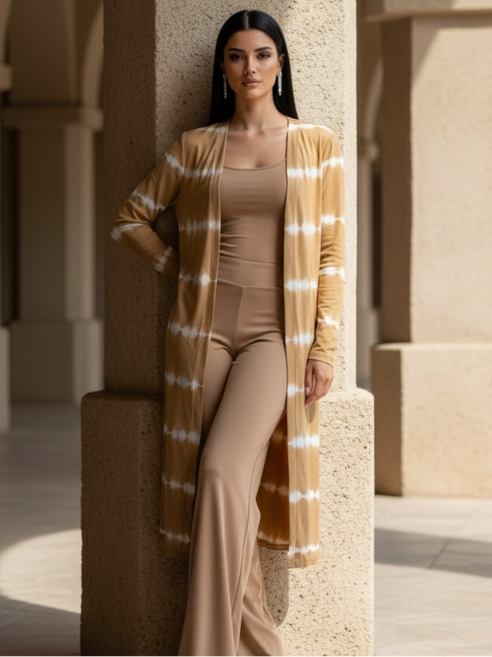 NWOT Maurices Women’s Yellow/Gold Stripe Long Sleeve Knit Cardigan Duster - S